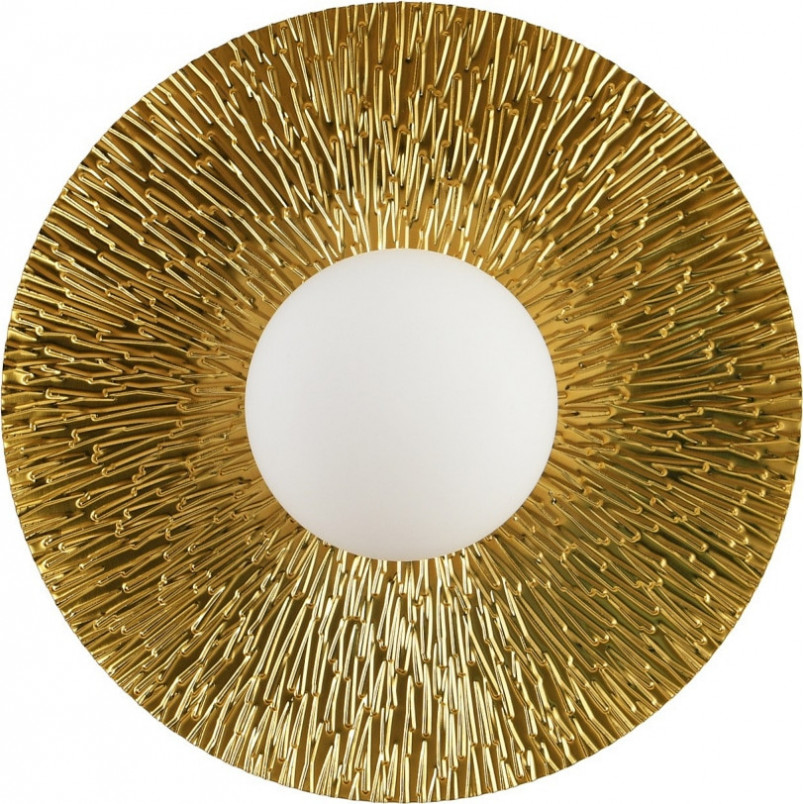 Kinkiet okrągły ze szklaną kulą Sun 40cm biało-złoty Step Into Design