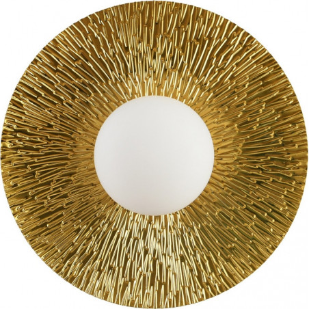 Kinkiet okrągły ze szklaną kulą Sun 40cm biało-złoty Step Into Design