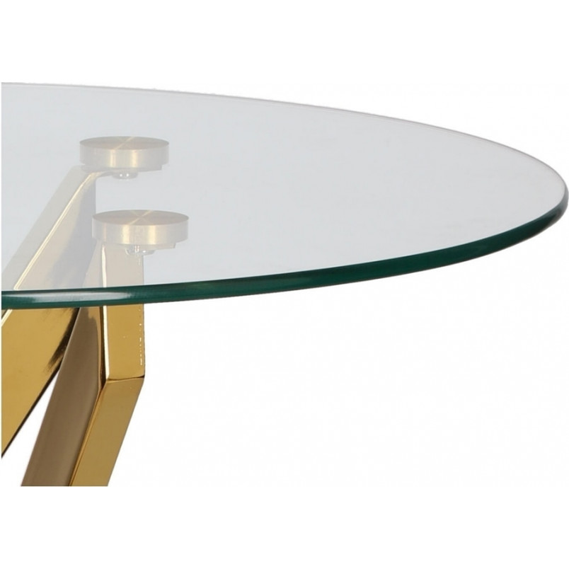 Stolik szklany na złotej podstawie Amber 60cm transparentny Intesi