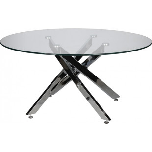 Stolik kawowy szklany glamour Amber 90cm transparentny / chrom Intesi