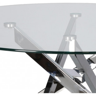 Stolik kawowy szklany glamour Amber 90cm transparentny / chrom Intesi