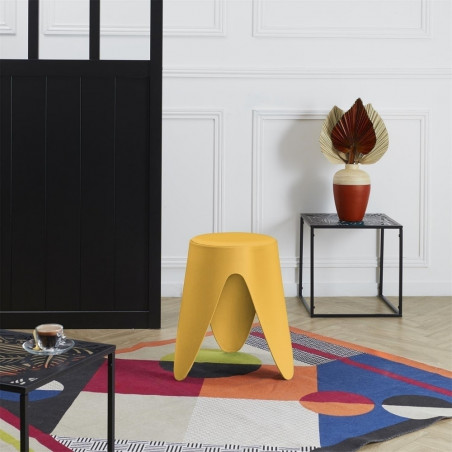 Stołek z tworzywa Eve 46cm żółty Intesi