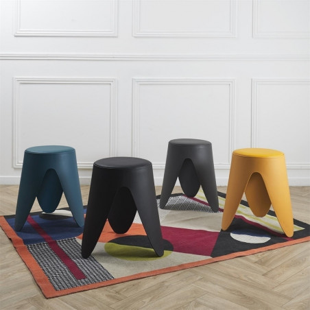 Stołek z tworzywa Eve 46cm żółty Intesi