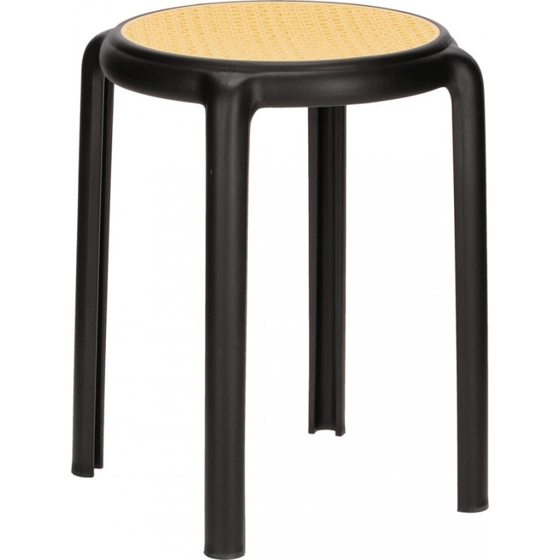 Stołek z tworzywa boho Zula 45cm czarny Intesi