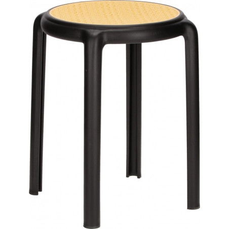 Stołek z tworzywa boho Zula 45cm czarny Intesi