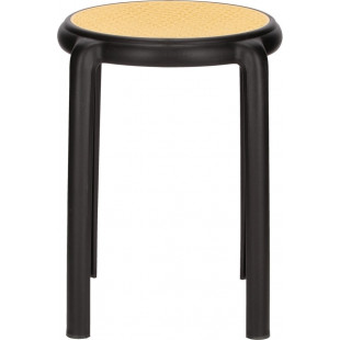 Stołek z tworzywa boho Zula 45cm czarny Intesi