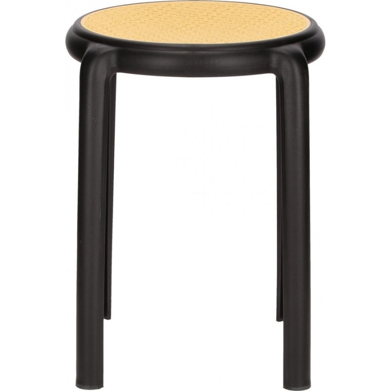 Stołek z tworzywa boho Zula 45cm czarny Intesi