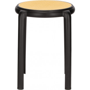 Stołek z tworzywa boho Zula 45cm czarny Intesi