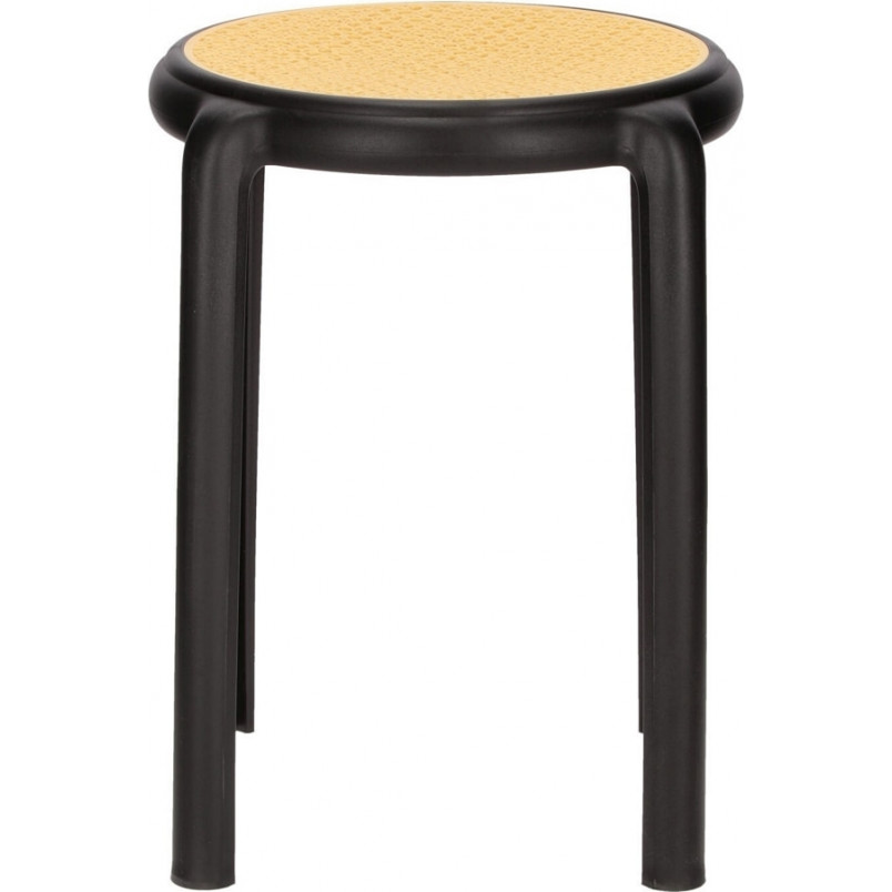 Stołek z tworzywa boho Zula 45cm czarny Intesi