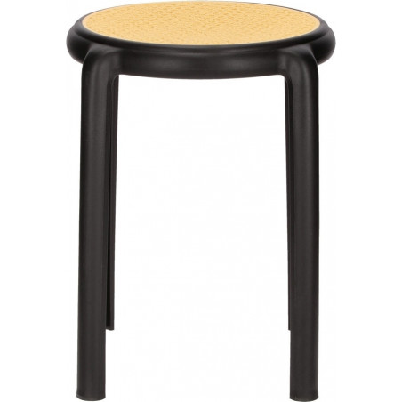 Stołek z tworzywa boho Zula 45cm czarny Intesi