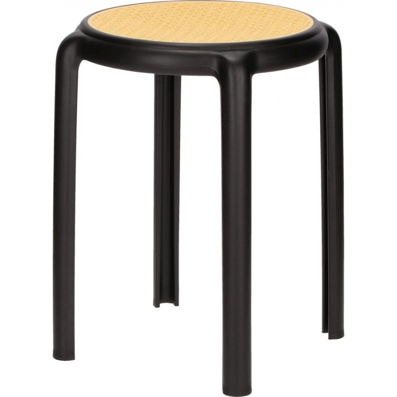 Stołek z tworzywa boho Zula 45cm czarny Intesi