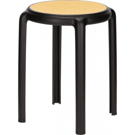 Stołek z tworzywa boho Zula 45cm czarny Intesi