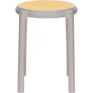 Stołek z tworzywa boho Zula 45cm szary Intesi