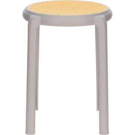 Stołek z tworzywa boho Zula 45cm szary Intesi