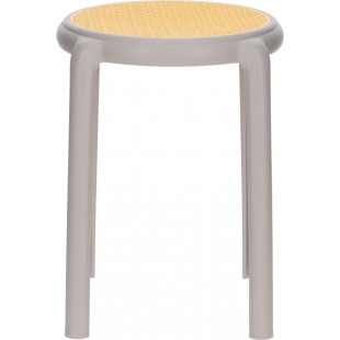 Stołek z tworzywa boho Zula 45cm szary Intesi