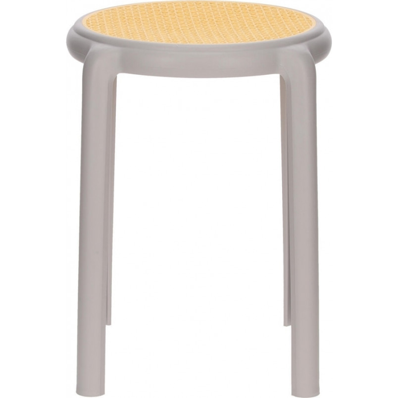 Stołek z tworzywa boho Zula 45cm szary Intesi