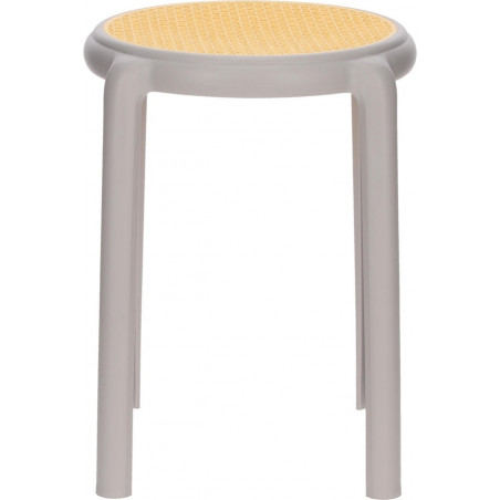 Stołek z tworzywa boho Zula 45cm szary Intesi