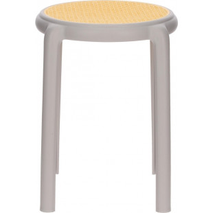 Stołek z tworzywa boho Zula 45cm szary Intesi