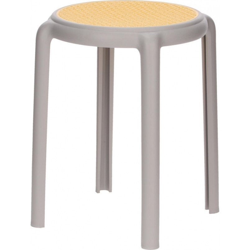 Stołek z tworzywa boho Zula 45cm szary Intesi