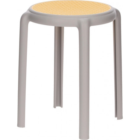 Stołek z tworzywa boho Zula 45cm szary Intesi