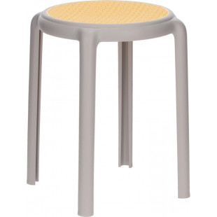 Stołek z tworzywa boho Zula 45cm szary Intesi