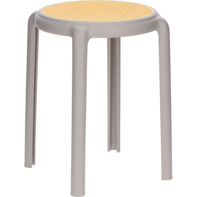 Stołek z tworzywa boho Zula 45cm szary Intesi
