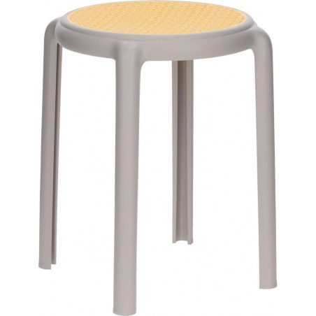 Stołek z tworzywa boho Zula 45cm szary Intesi