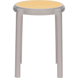 Stołek z tworzywa boho Zula 45cm szary Intesi