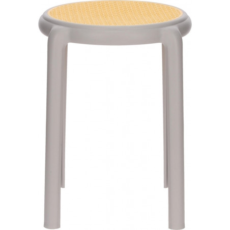Stołek z tworzywa boho Zula 45cm szary Intesi