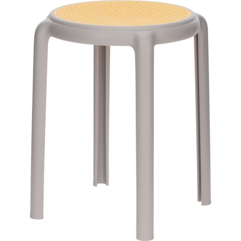 Stołek z tworzywa boho Zula 45cm szary Intesi