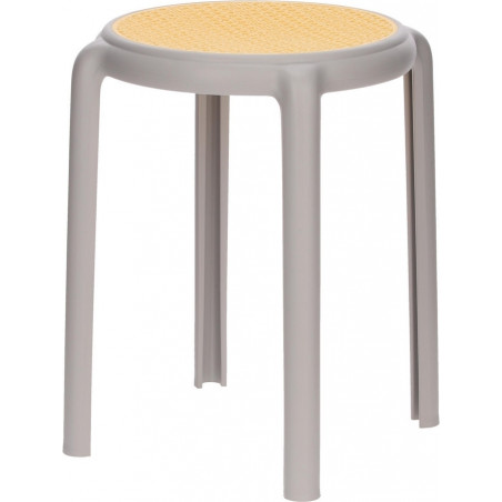 Stołek z tworzywa boho Zula 45cm szary Intesi