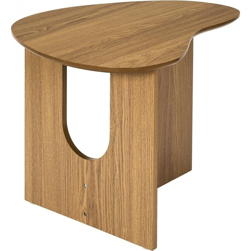 Stolik z nieregularnym blatem japandi Calypso 60x48cm dąb Intesi