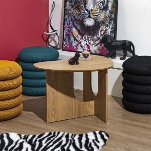 Stolik z nieregularnym blatem japandi Calypso 60x48cm dąb Intesi