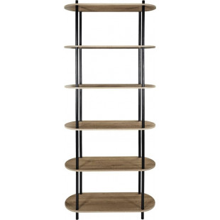 Regał stojący 6 półek Cobe 181x80cm naturalny / czarny Intesi