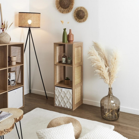 Regał boho z 3 półkami Kali 99x34cm odcień drewna Intesi