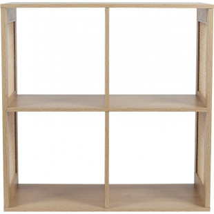 Regał boho z 4 półkami Kali 66x66cm odcień drewna Intesi