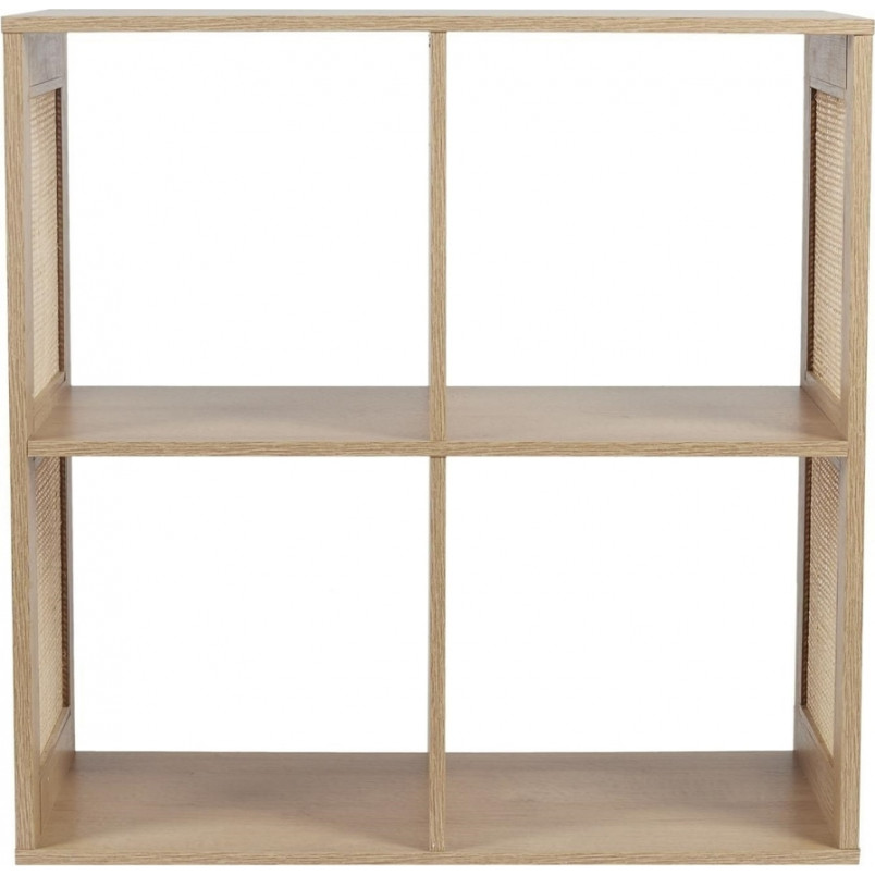 Regał boho z 4 półkami Kali 66x66cm odcień drewna Intesi