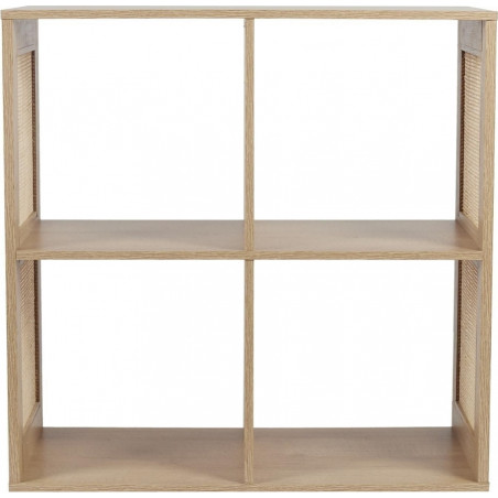 Regał boho z 4 półkami Kali 66x66cm odcień drewna Intesi