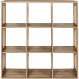 Regał boho z 9 półkami Kali 99x99,6cm odcień drewna Intesi