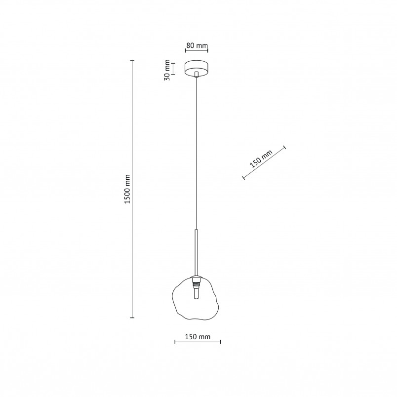 Lampa wisząca szklana Misty 15cm biała TK Lighting