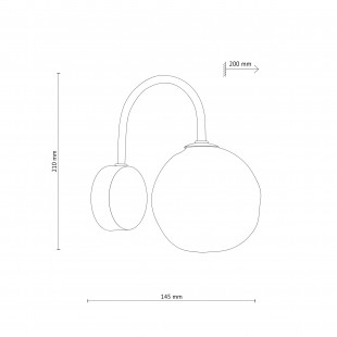 Kinkiet szklana kula Misty 15cm biały / czarny TK Lighting
