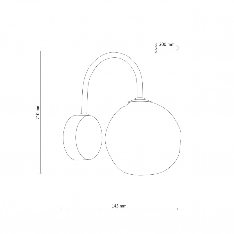 Kinkiet szklana kula Misty 15cm biały / czarny TK Lighting