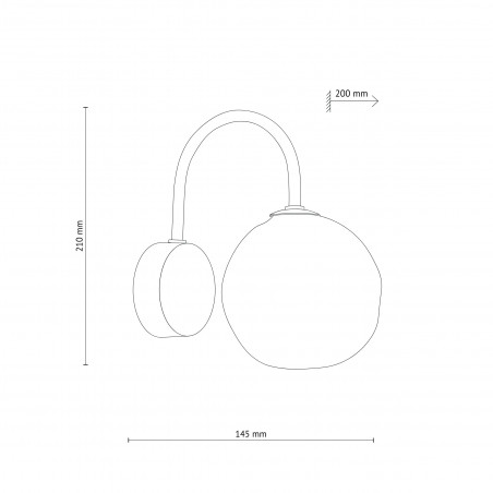 Kinkiet szklana kula Misty 15cm biały / czarny TK Lighting