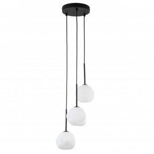 Lampa wisząca szklana potrójna Misty III 27cm biały / czarny TK Lighting