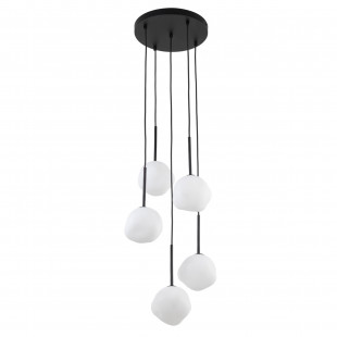 Lampa wisząca szklana 5 punktowa Misty 37cm biały / czarny TK Lighting