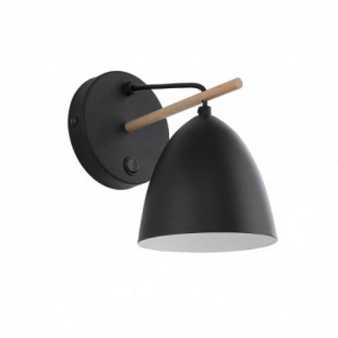 Kinkiet z włącznikiem loft Aida czarny z drewnem TK Lighting