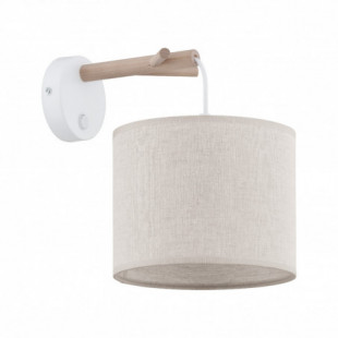 Kinkiet z abażurem i włącznikiem Albero len / sosna TK Lighting