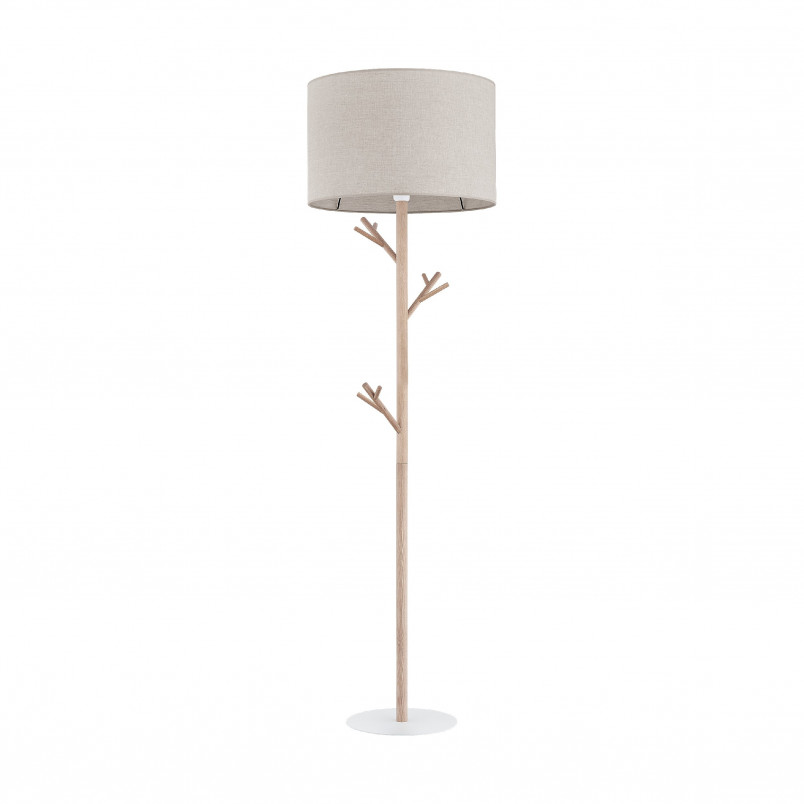 Lampa podłogowa z abażurem Albero 170cm len / sosna TK Lighting