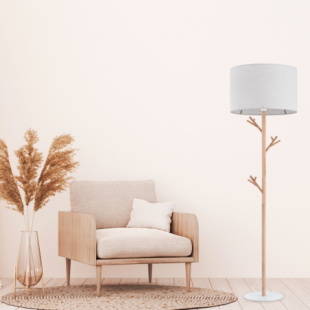 Lampa podłogowa z abażurem Albero 170cm len / sosna TK Lighting