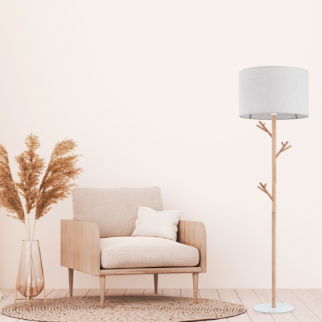 Lampa podłogowa z abażurem Albero 170cm len / sosna TK Lighting